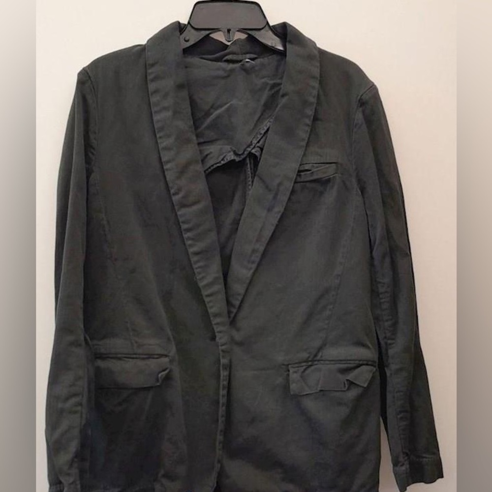 FREE PEOPLE Black Cotton Boyfriend Blazer - Large